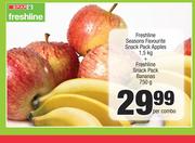 Spar Freshline Seasons Favourite Snack Pack Apples 1.5Kg+Freshline Snack Pack Bananas 750g-Per Combo