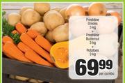 Freshline Onions 3Kg + Freshline Butternut 3Kg + Potatoes 3Kg-Per Combo