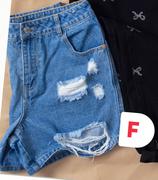 Girls Denim Shorts (7-14 Years)-Each