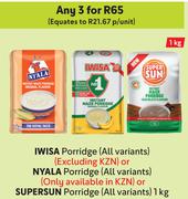Iwisa Porridge Or Nyala Porridge Or Supersun Porridge-For 3 x 1Kg