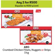 Aro Crumbed Chicken Fillets, Nuggets Or Strips-For 2 x 3Kg