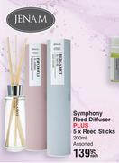 Jenam Symphony Reed Diffuser Plus 5 x Reed Sticks Assorted-200ml Each