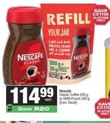Nescafe Classic Coffee 200gm Or Refill Pouch 230gm (Excluding Decaf)-Each