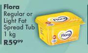 Flora Regular Or Light Fat Spread Tub-1Kg