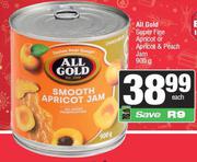All Gold Super Fine Apricot Or Apricot & Peach Jam-900gm Each