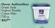 Clover Authentikos Greek Style Yoghurt Double Cream Plain-750gm