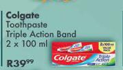 Colgate Tootpaste Triple Action Band-2 x 100ml