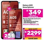 2 x Samsung Galaxy A05 Smartphone-On 1.3GB Red Top Up