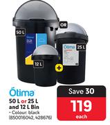 Otima 50Ltr Or 25Ltr And 12Ltr Bin 850016042, 428676-Each