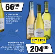 Durbanville Hills Suvignon Blanc, Chardonnay, Merlot/ Rose Or Chenin Blanc Light-For 3 x 750ml