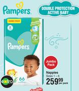 Pampers Jumbo Pack Nappies Sizes 1-6-Per Pack