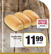 Country Value Mini Loaves-3s Per Pack