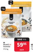 M Muesli Or Granola-1/1.2Kg Each