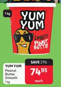 Yum Yum Peanut Butter Smooth-1Kg Each