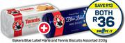 Bakers Blue Label Marie & Tennis Biscuits Assorted-200g Both For