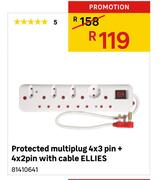 Ellis Protected Multiplug 4x3 Pin + 4x2 Pin With Cable