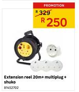 Extension Reel 20m + Multiplug + Shuko
