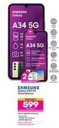 2 x Samsung Galaxy A34 5G Smartphone-On 1.2GB Red Top Up Core More Data + On Promo 75
