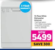 Defy 13 Place White Dishwasher DDW240