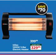 Milex 1200W 3 Bar Electric Heater