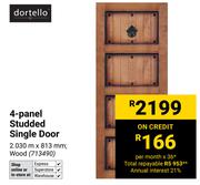 Dortello 4 Panel Studded Single Door 2032m x 813mm