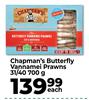 Chapman's Butterfly Vannamei Prawns 31/40-700g Each