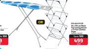 Primaries 33 x 110cm Mesh Top Ironing Board & 3 Tier Clothes Dryer-Each
