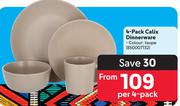 Calix 4 Pack Dinnerware