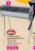 Expert Grill Stainless Steel Large Adjustable Braai