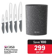 Casa 6 Piece Firenze Knife Block Set