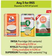 Iwisa Porridge Or Nyala Porridge Or Supersun Porridge-For 3 x 1Kg