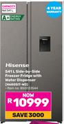 Hisense 541Ltr Side-By-Side Freezer Fridge With Water Dispenser (H680SIT-WD)