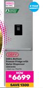 Defy 348L Bottom Freezer Fridge With Water Dispenser (DAC645)