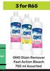Omo Stain Remover Fast Action Bleach Assorted-For 3 x 750ml