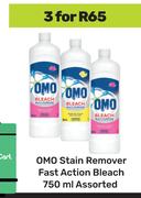 Omo Stain Remover Fast Action Bleach Assorted-For 3 x 750ml