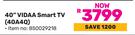 Hisense 40" Vidaa Smart TV 40A4Q