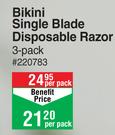 Max Shave Bikini Single Blade Disposable Razor 3 Pack-Per Pack