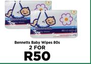 Bennetts Baby Wipes-For 2 x 80's Pack