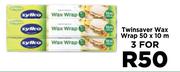 Twinsaver Wax Wrap-For 3 x 50 x 10m