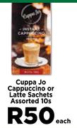 Cuppa Jo Cappuccino Or Latte Sachets Assorted-10s Pack Each