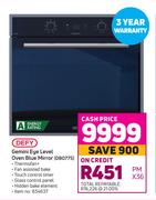 Defy Gemini Eye Level Oven Blue Mirror DBO775