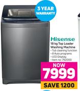 Hisense 18Kg Top Loader Washing Machine