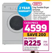 Defy 5Kg Tumble Dryer DTD258