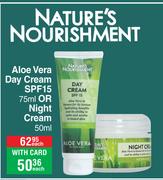 Nature's Nourishment Aloe Vera Day Cream SPF15 75ml Or Night Cream 50ml-Each
