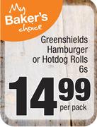 Greenshields Hamburger Or Hotdog Rolls-6s Per Pack