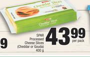 Spar Processed Cheese Slices (Cheddar Or Gouda)-400g Per Pack