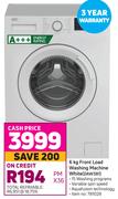 Defy 6 Kg Front Load Washing Machine (White) DAW381
