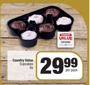 Country Value Cupcakes-6 Per Pack