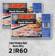 Eskort Rindless Back Bacon-For 2 x 200g