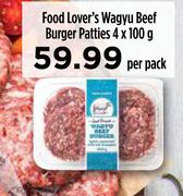 Food Lover's Wagyu Beef Burger Patties-4 x 10g Per Pack